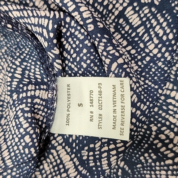 Sienna Sky, Size S, Navy and Pinkish Purple Abstract Floral Print Blouse, EUC - Picture 11 of 11